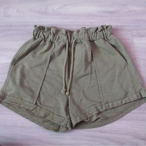 Arizona Jean Co Olive Green Drawstring Shorts XS Cotton Blend